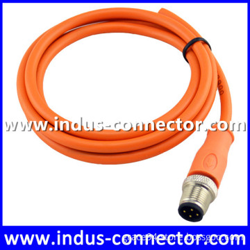 Orange color M12 D code normal temperature cable for auto